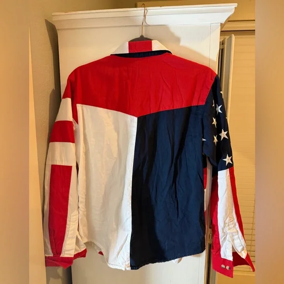 Scully Red, White, and Blue button down shirt. Youth XL. - Picture 4 of 4